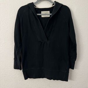 Loft lounge black hooded top womens size medium